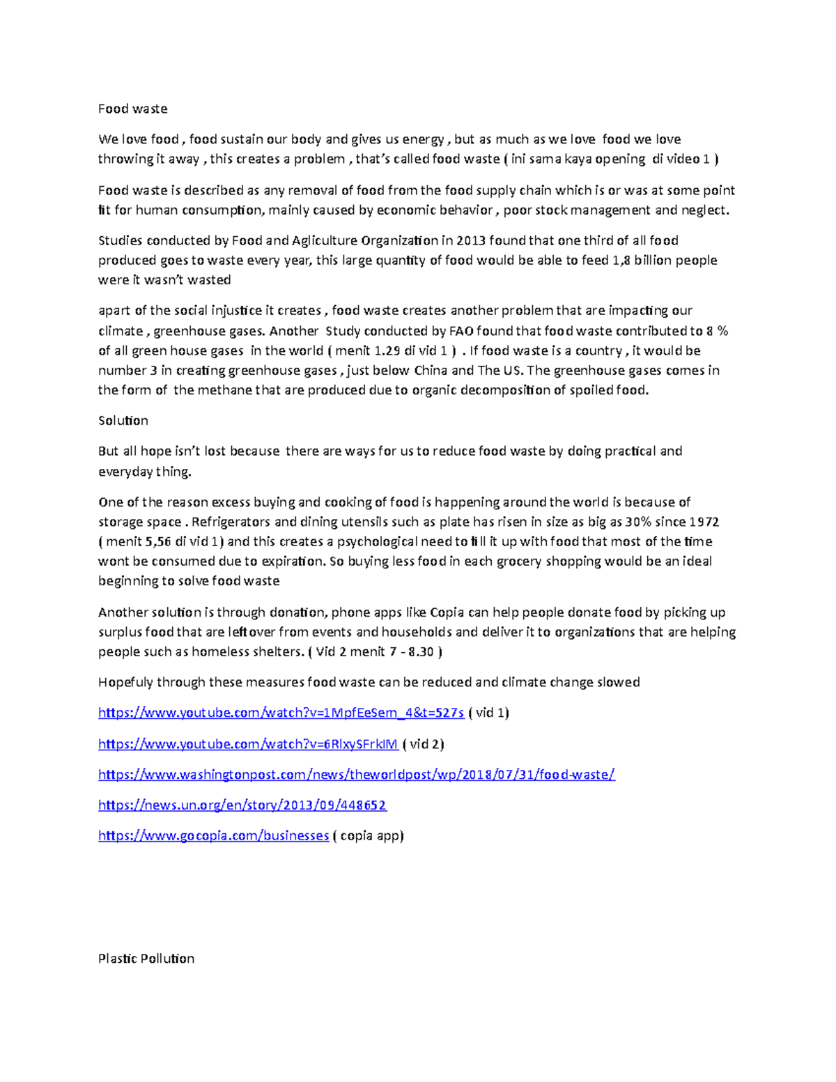 Food waste - adadsadasd - Bisnis Islam - UI - StuDocu