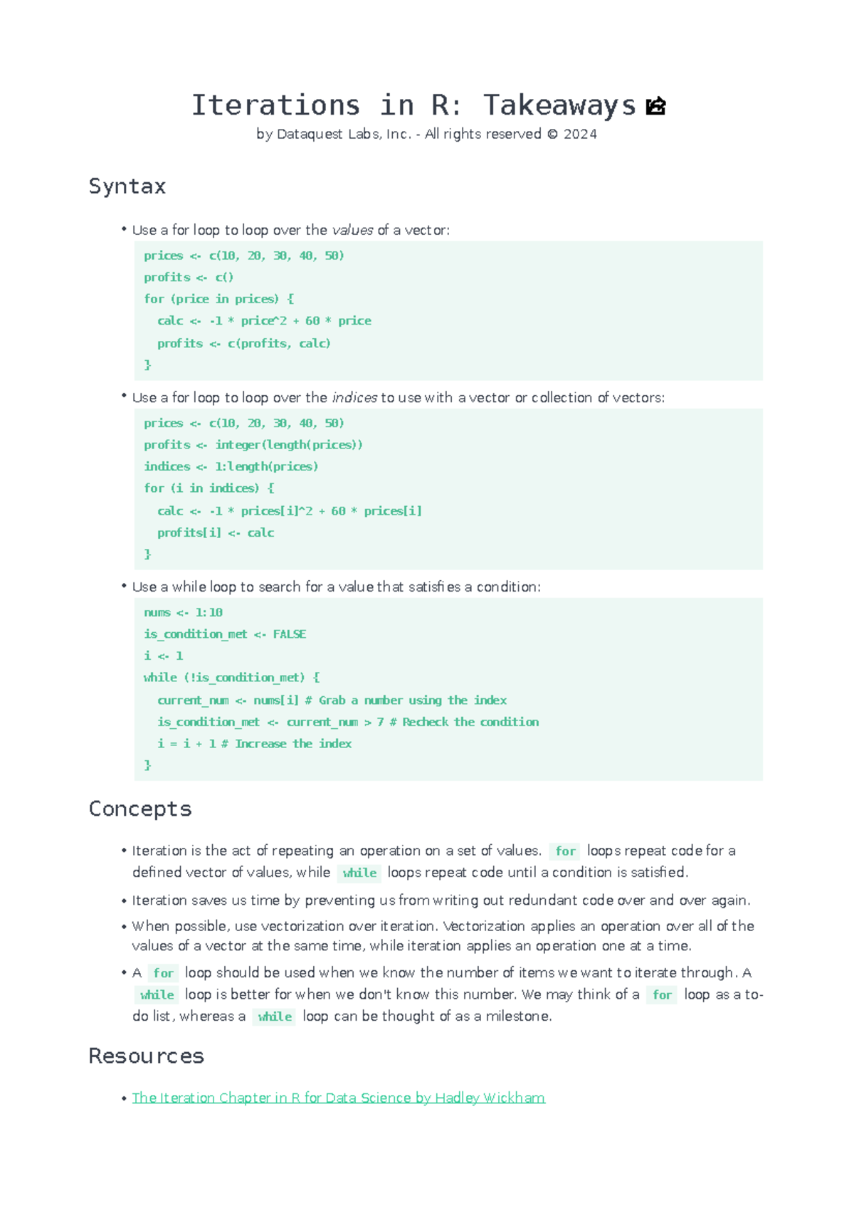 Mission 514 iterations in r takeaways - Iterations in R: Takeaways by ...