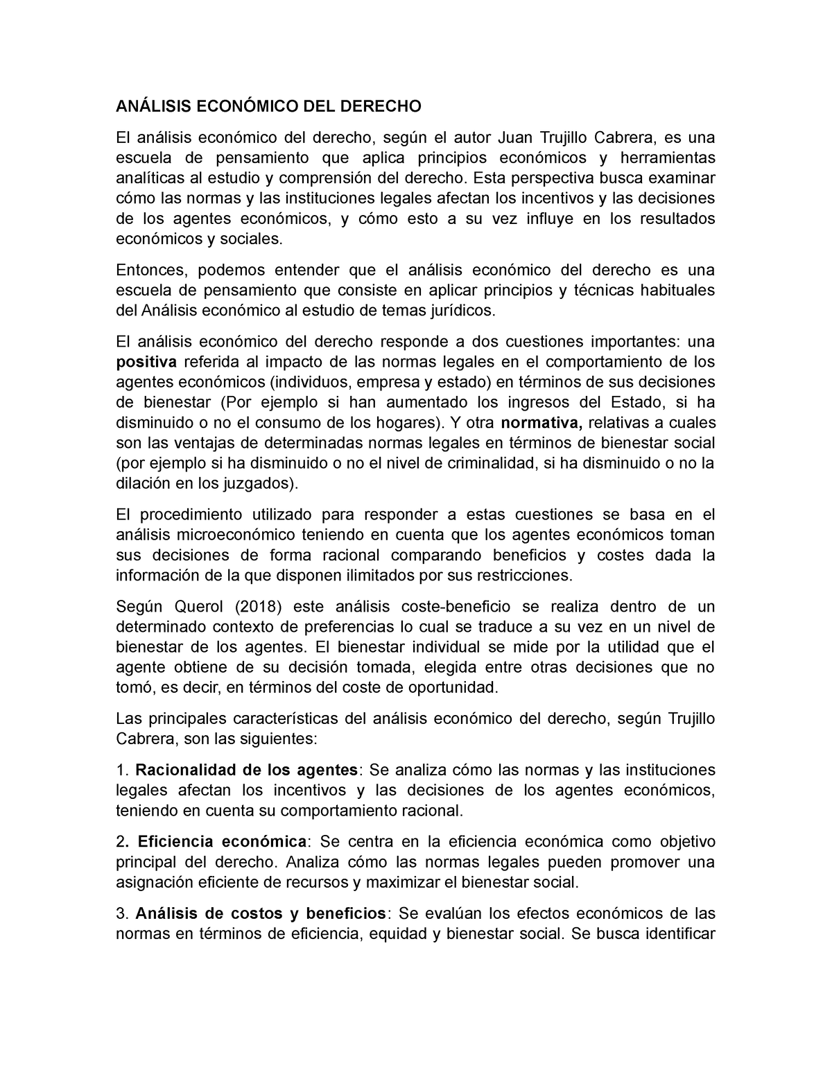 Introduccion Aed AnÁlisis EconÓmico Del Derecho El Análisis Económico Del Derecho Según El