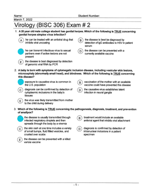 Exam 1 Key - Fall 2021 - Dr. Gray Exam 1 with answers - BISC 306 - Studocu