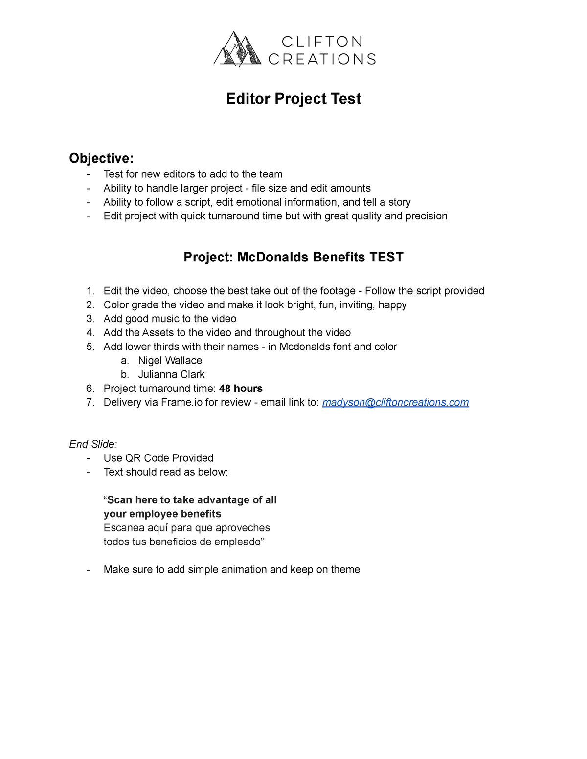 Editor Test Project Guide Editor Project Test Objective Test for new