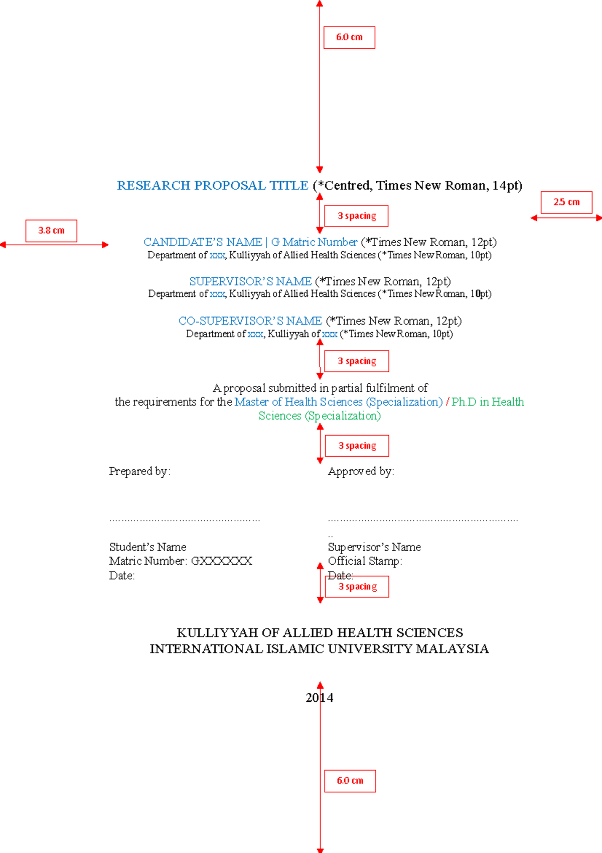 Kahs Research Proposal Template - 3 Cm 2 Cm 3 Spacing 3 Spacing 3 