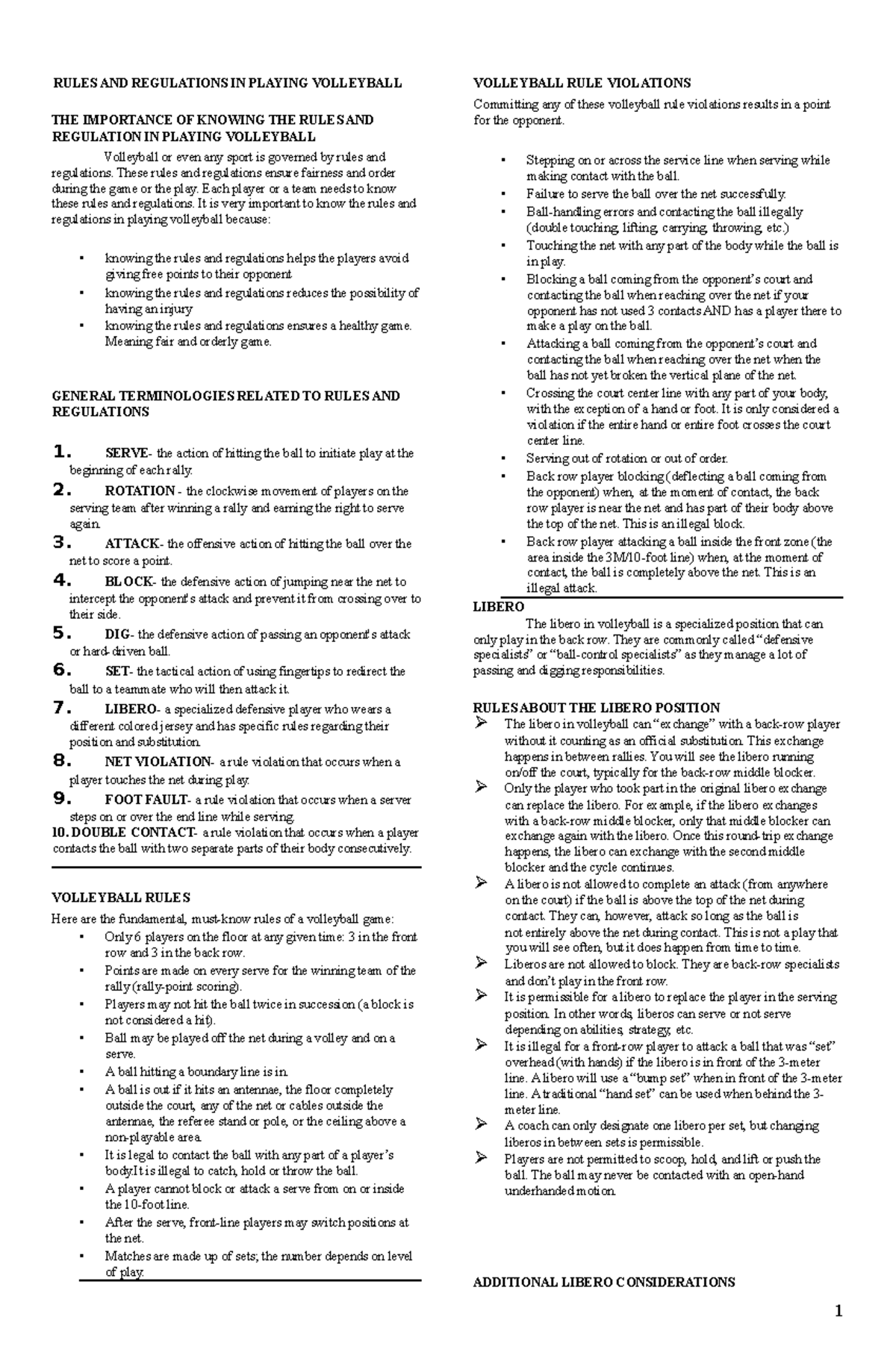 Rules-AND- Regulations PE 4 - RULES AND REGULATIONS IN PLAYING ...