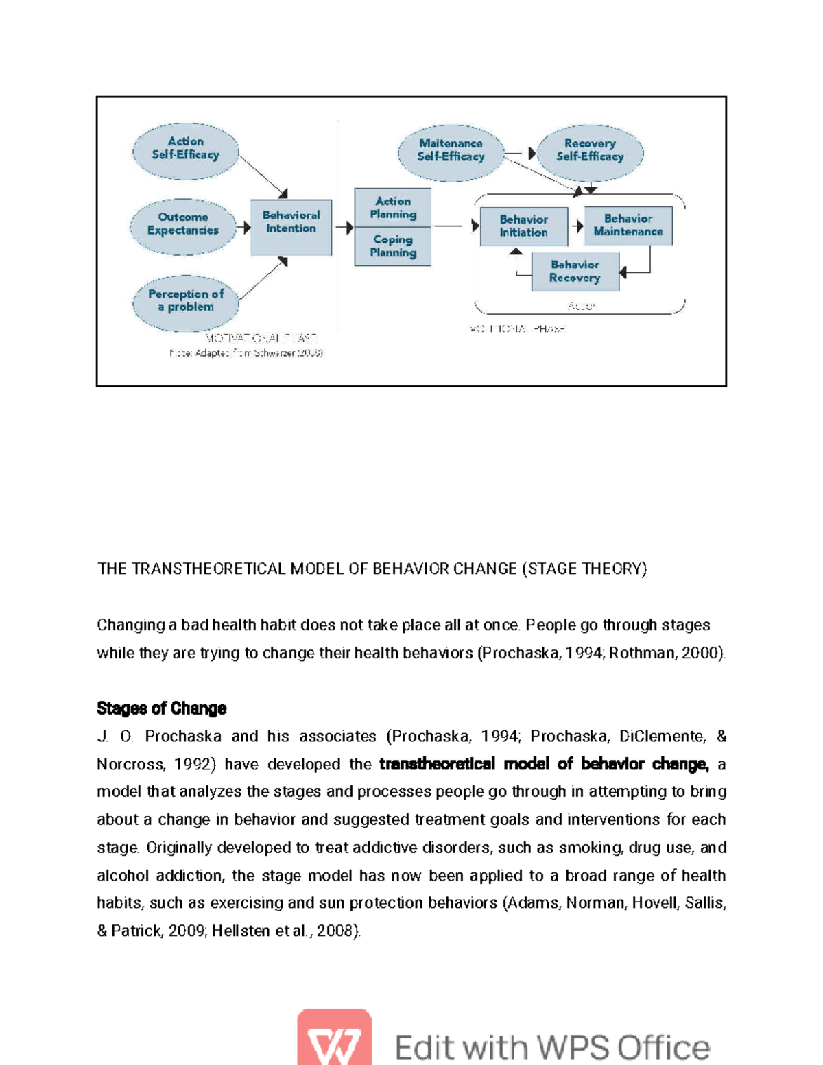 THE TRANSTHEORETICAL MODEL OF BEHAVIOR CHANGE (STAGE THEORY) - People ...