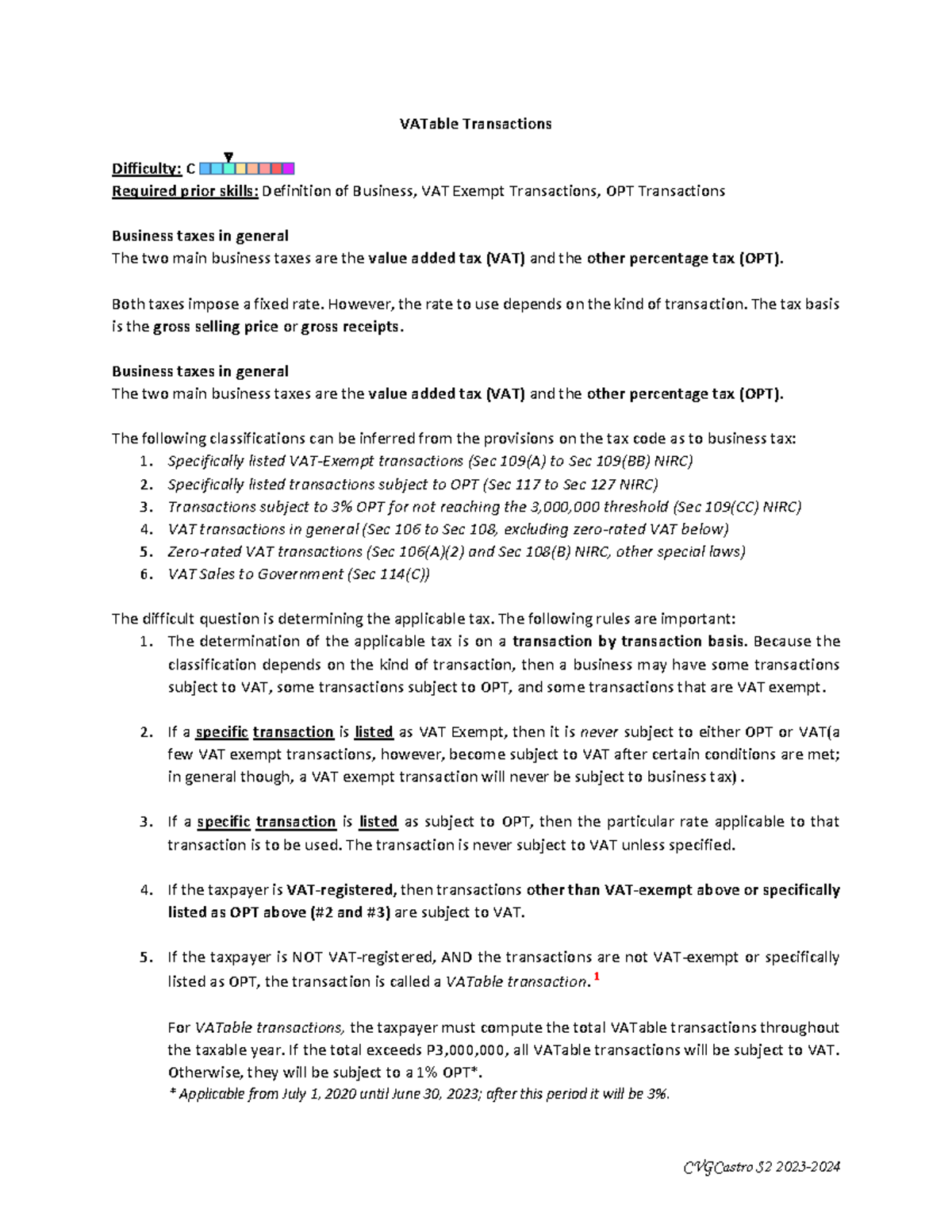 Vatable Transactions - Vat - VATable Transactions Difficulty: C ...