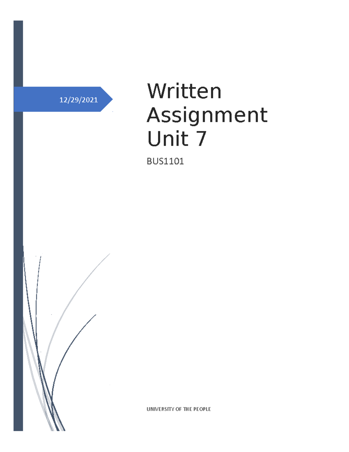 written assignment unit 7 bus 1101