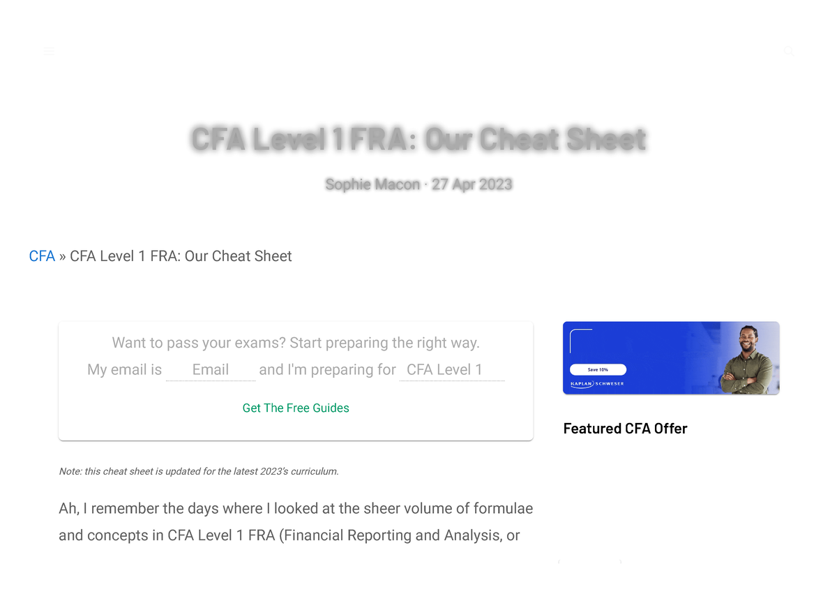 The Hunt for the CFA Level 2 Cheat Sheet PDF – Is It Worth It?