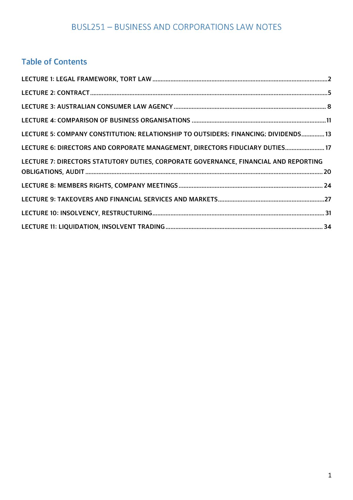 Business Corporations Law - LA3106:03 - BUSL251 – BUSINESS AND ...