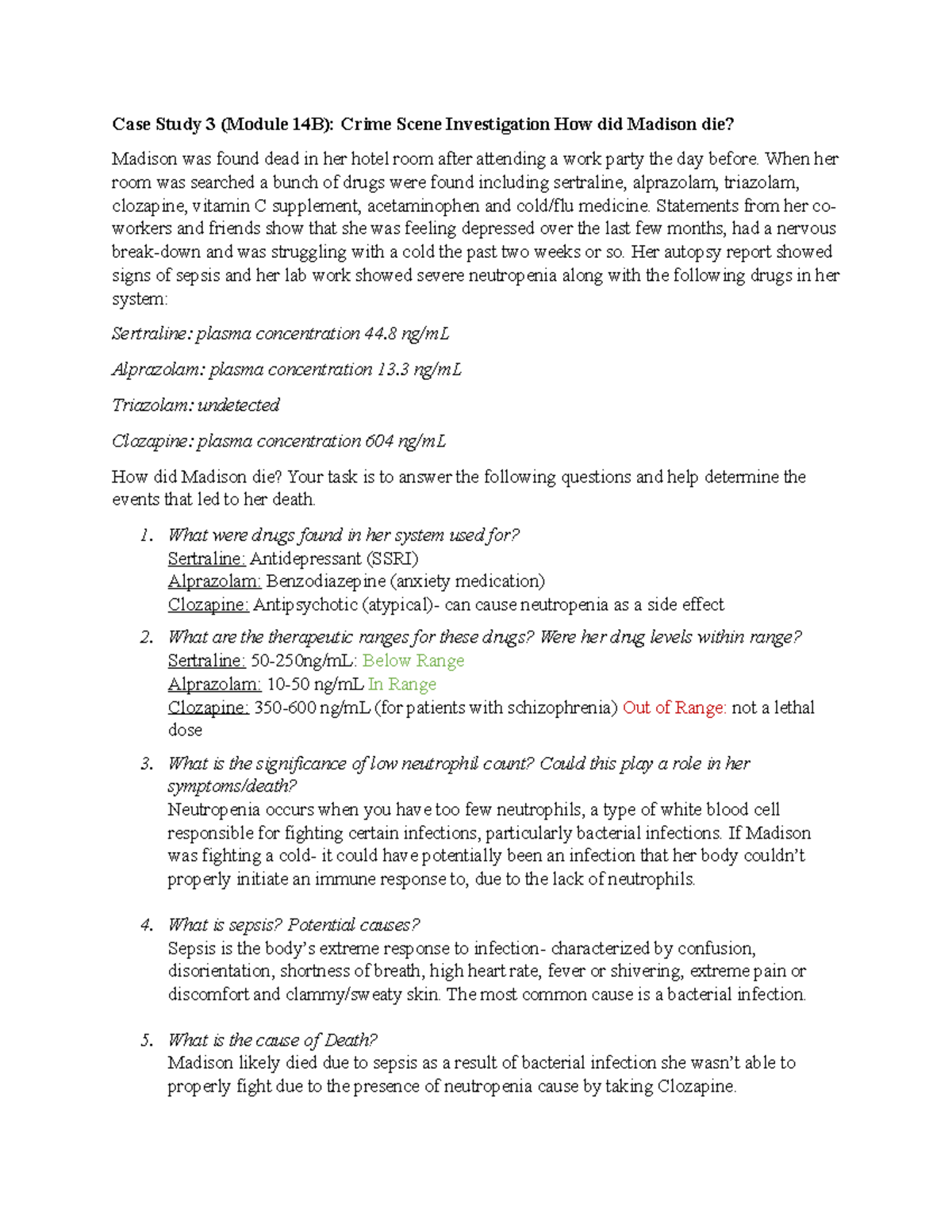 Module 14b Case Study 3 Case Study 3 (Module 14B) Crime Scene