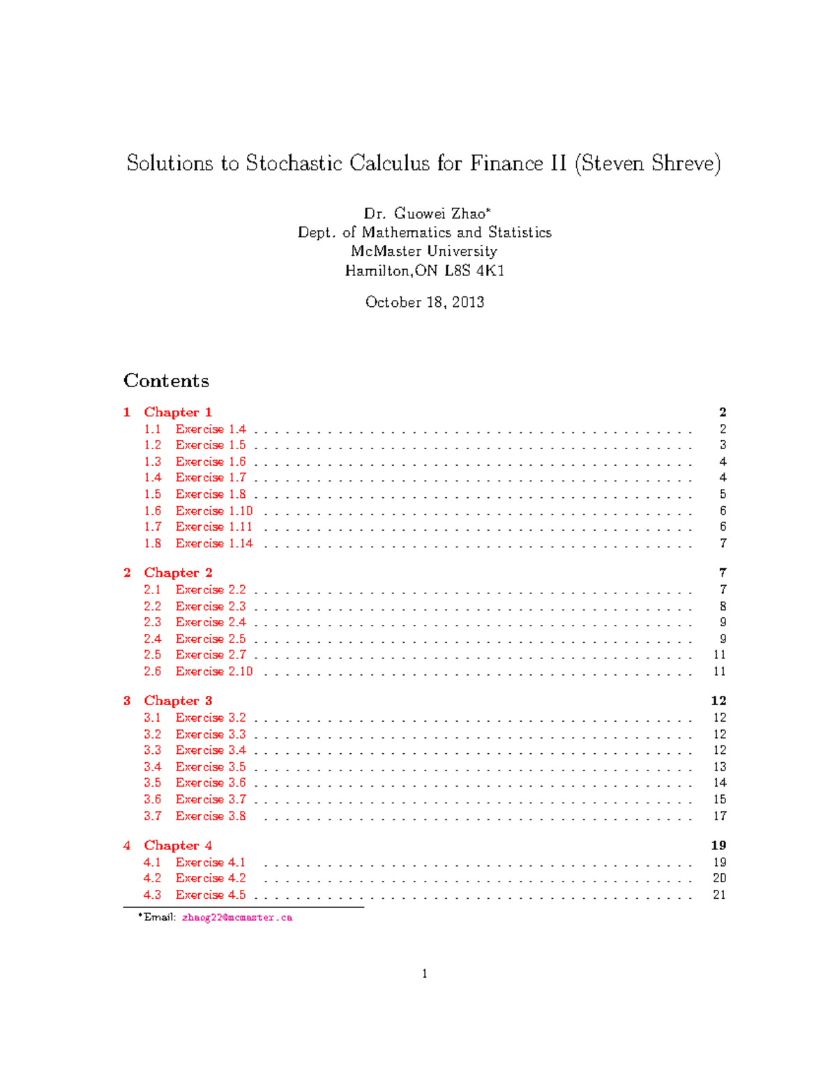 Shreve Volume 2 Solutions Studocu