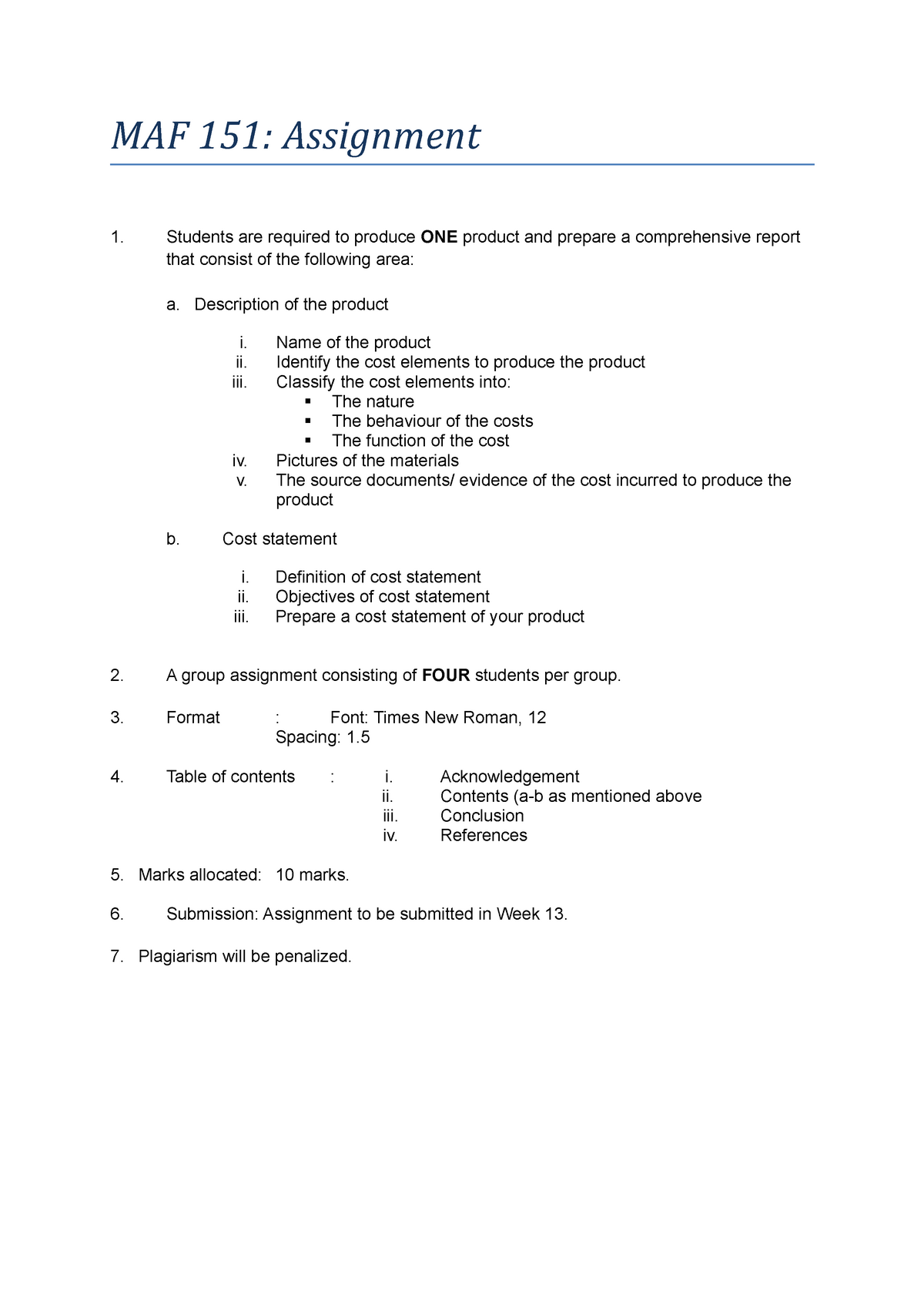 contoh assignment maf151