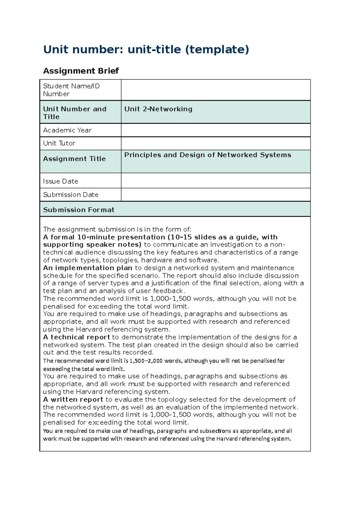 unit 2 networking assignment 2