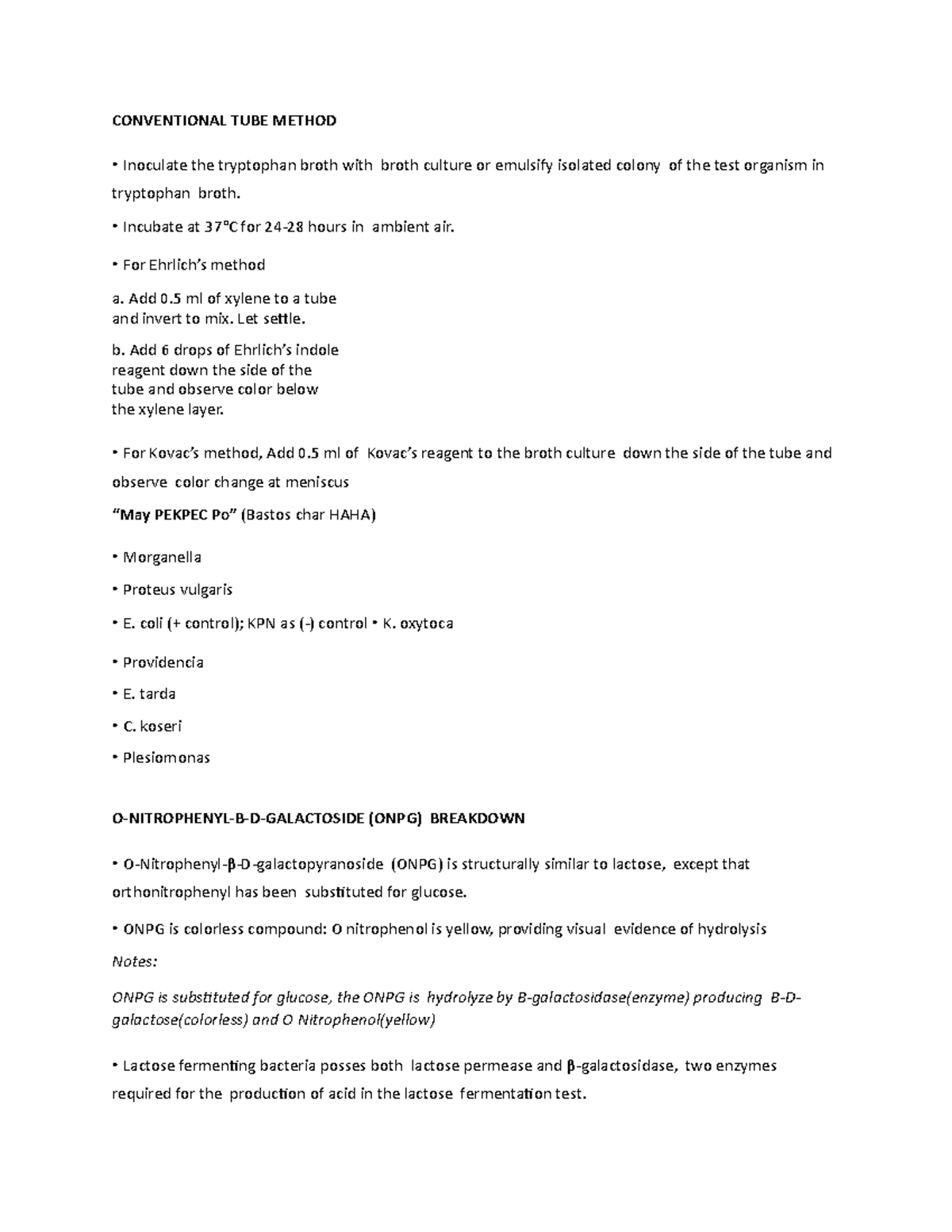 Conventional TUBE Method - CONVENTIONAL TUBE METHOD Inoculate the ...