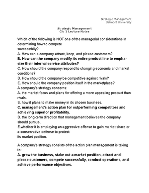 Strategic Management Final Exam Review and Notes - Strategic Management ...