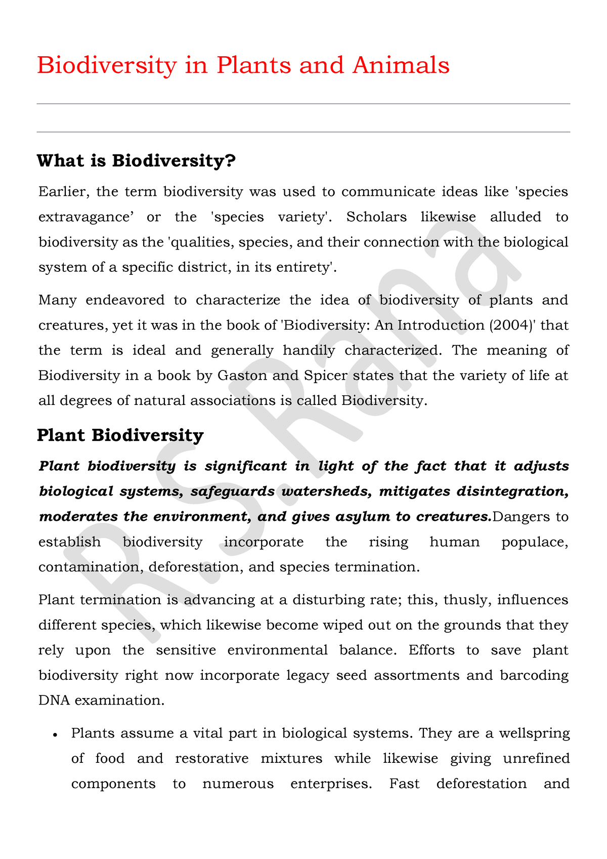 Biodiversity In Plants And Animals - Scholars Likewise Alluded To ...