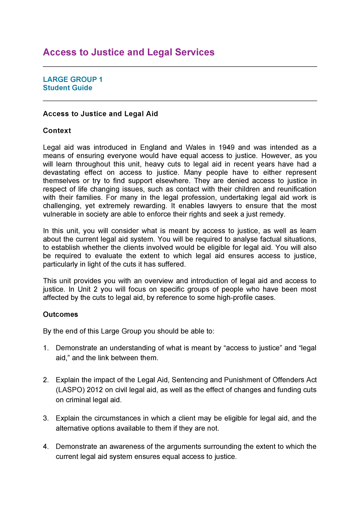 2223 Ajus Lg01 Ce01 Student Guide - Access To Justice And Legal ...