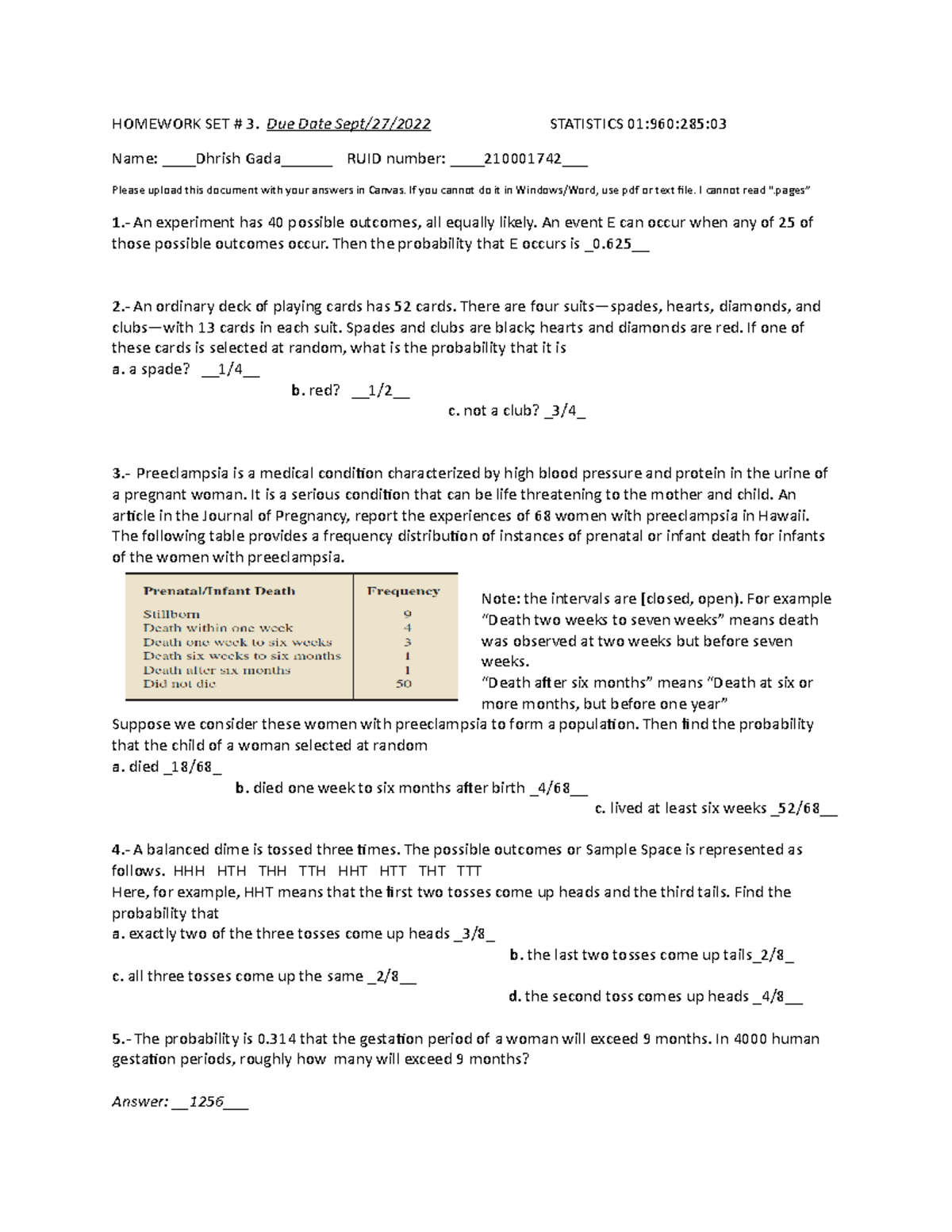 HW set 3 due 9 - don't use - HOMEWORK SET # 3. Due Date Sept/27/2022 ...