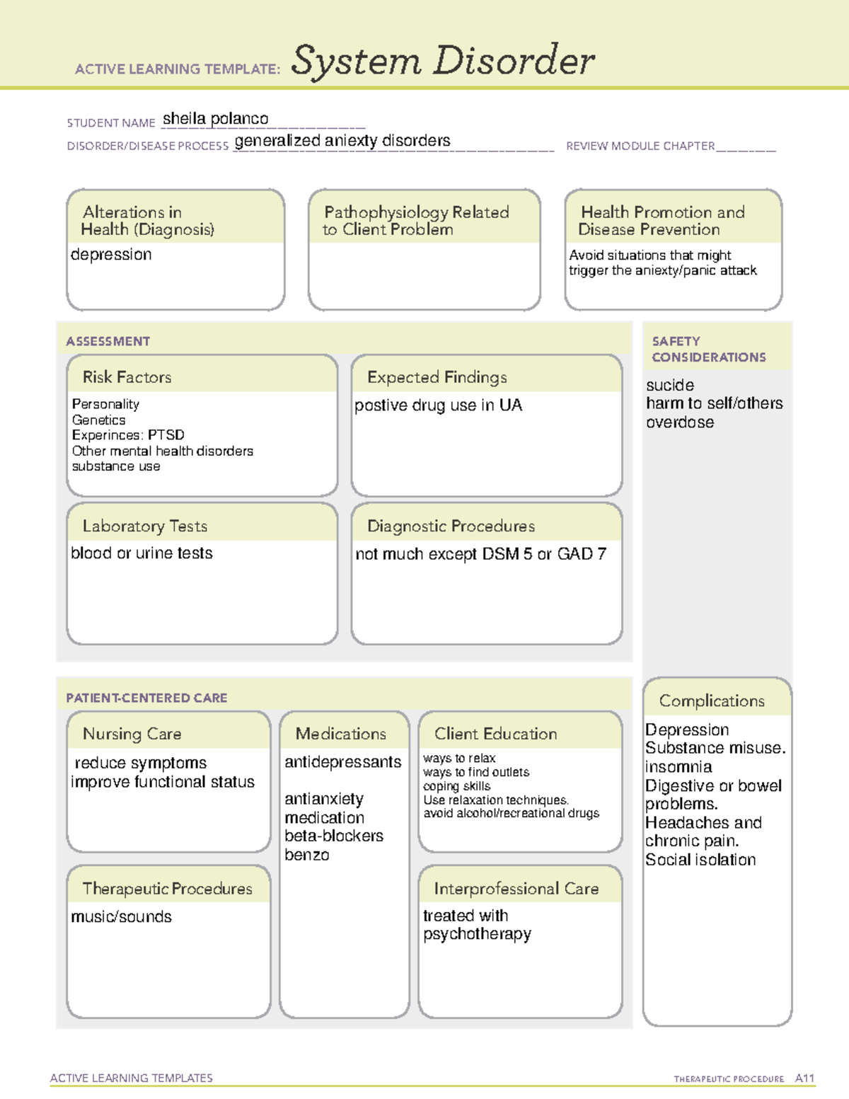 Generalized Aniexty Ddisorder ACTIVE LEARNING TEMPLATES THERAPEUTIC 