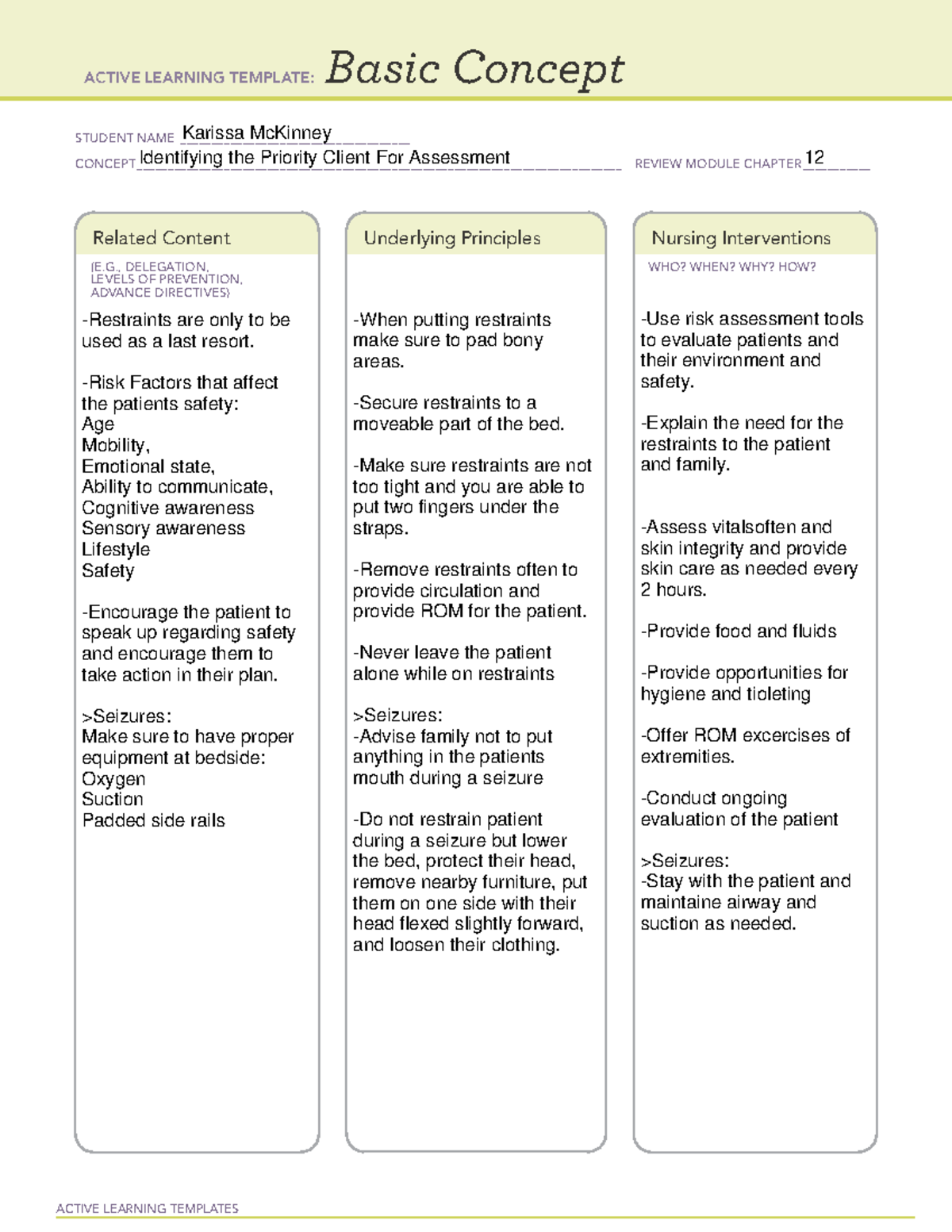 BCM Assessment B 4 - Concept Maps - ACTIVE LEARNING TEMPLATES Basic ...