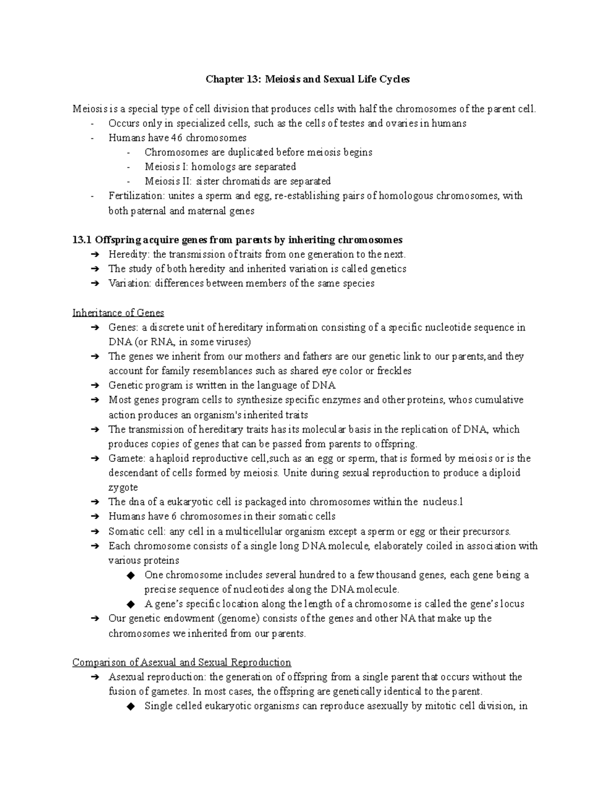 Chapter 13 Meiosis And Sexual Life Cycles Chapter 13 Meiosis And Sexual Life Cycles Meiosis