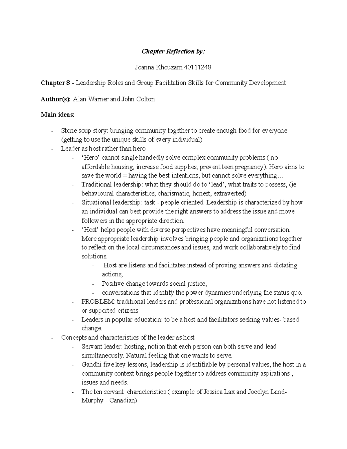 AHSC 442 Chapter 8 Reflection - Chapter Reflection by: Joanna Khouzam ...