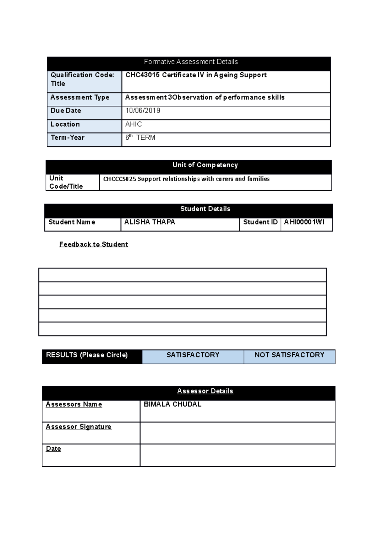 Alisha Thapa Chcccs 025 Assessment 3 - Formative Assessment Details ...