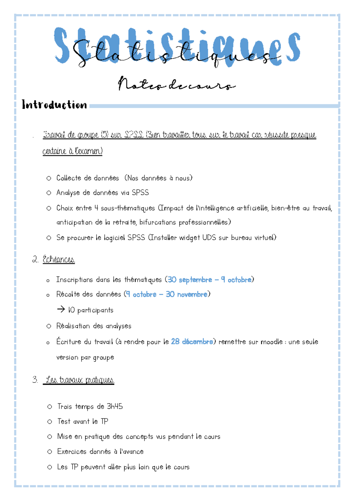 Statistiques - Notes De Cours - Chapitre 1 - Statistiques Notes De ...