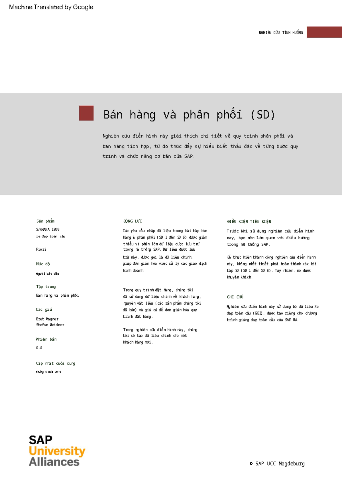 Intro S4HANA Using Global Bike Case Study SD Fiori en v3.3 ĐỘNG LỰC