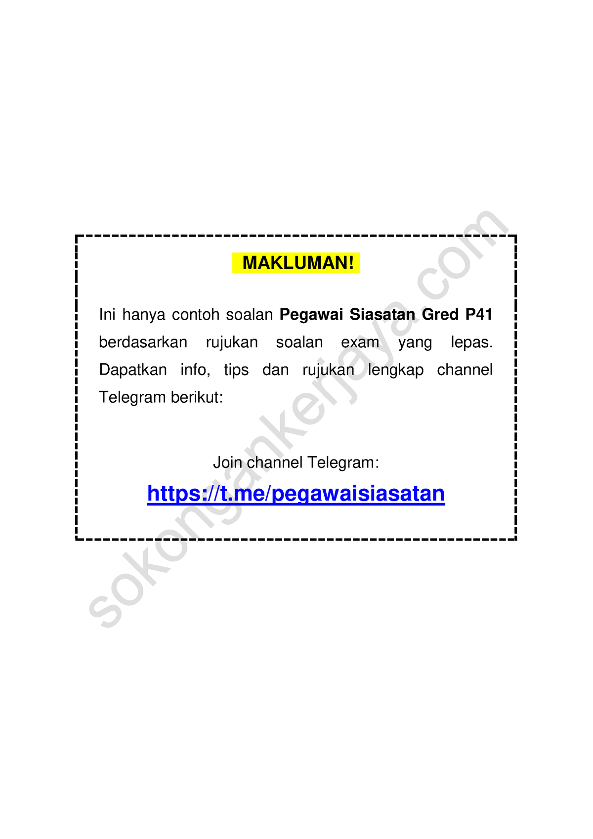 Contoh Soalan Seksyen B Pegawai Siasatan P41 - MAKLUMAN!! Ini Hanya ...