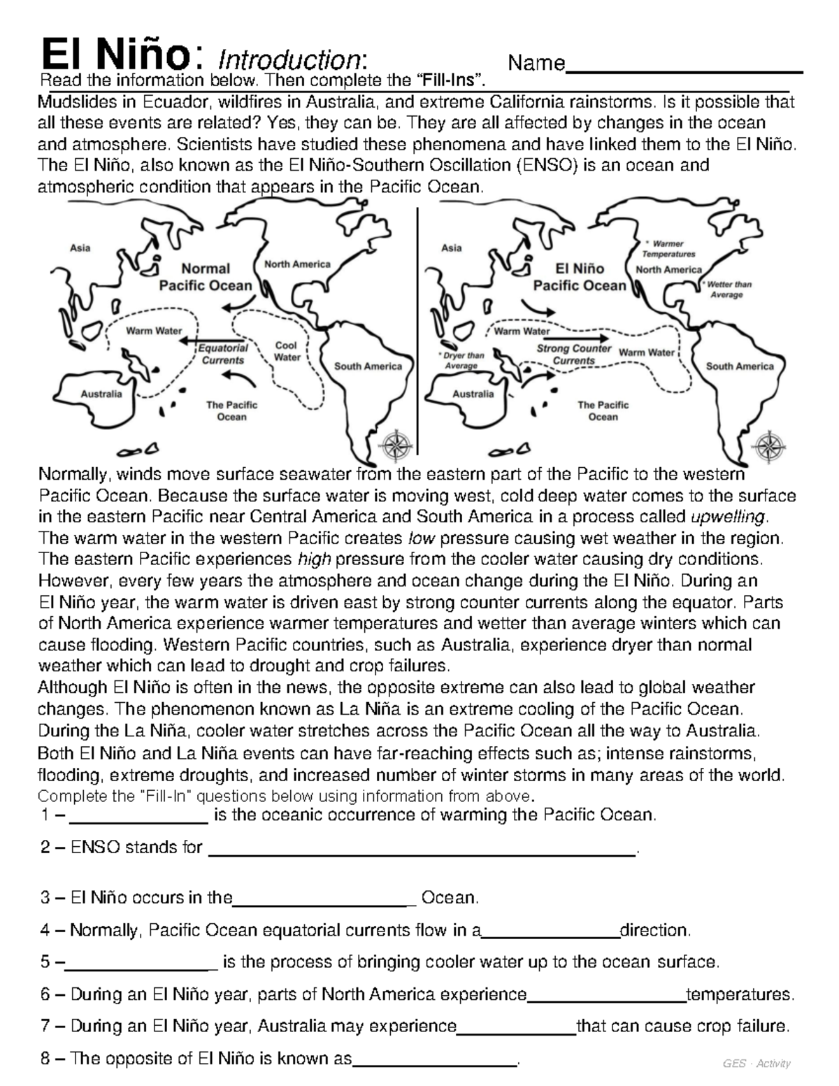 El Nino Webquest Answers 61 - nzmgs1s