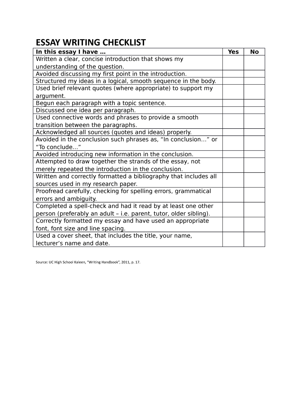 essay structure griffith