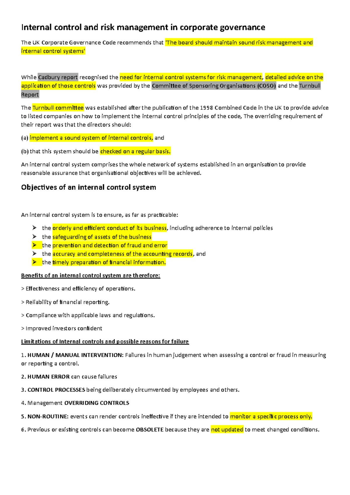 P3 Internal control and risk management in corporate governance - An ...