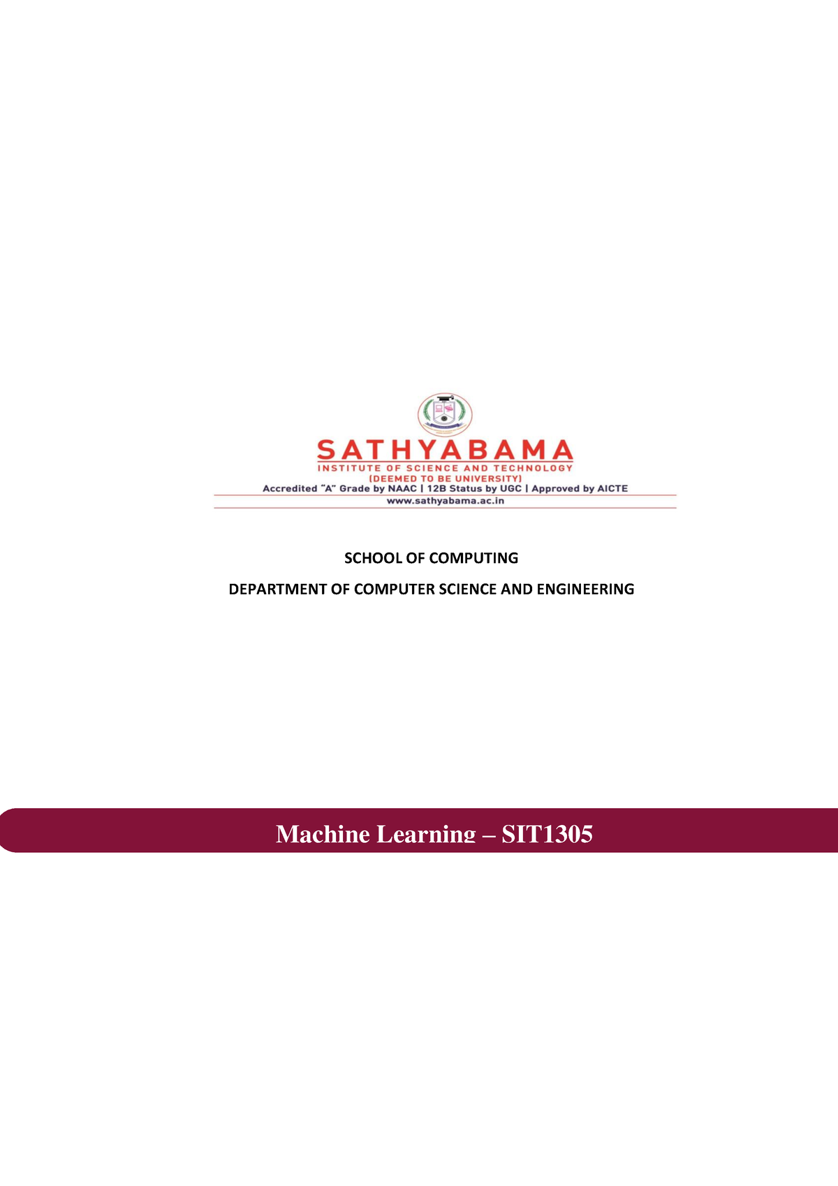 Sathyabama Material - Fdg - SCHOOL OF COMPUTING DEPARTMENT OF COMPUTER ...