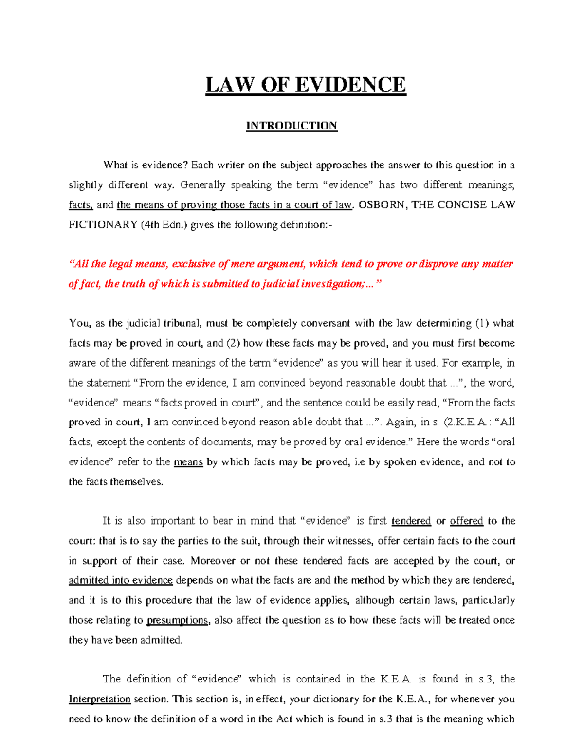 LAW+OF+ Evidence+ Notes+PART+ONE- Relevance+ + Admissibility - LAW OF ...