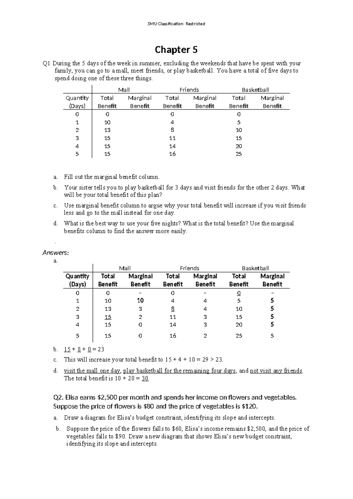 Lecture 10 - notes - Chapter 5 Q1 During the 5 days of the week in ...