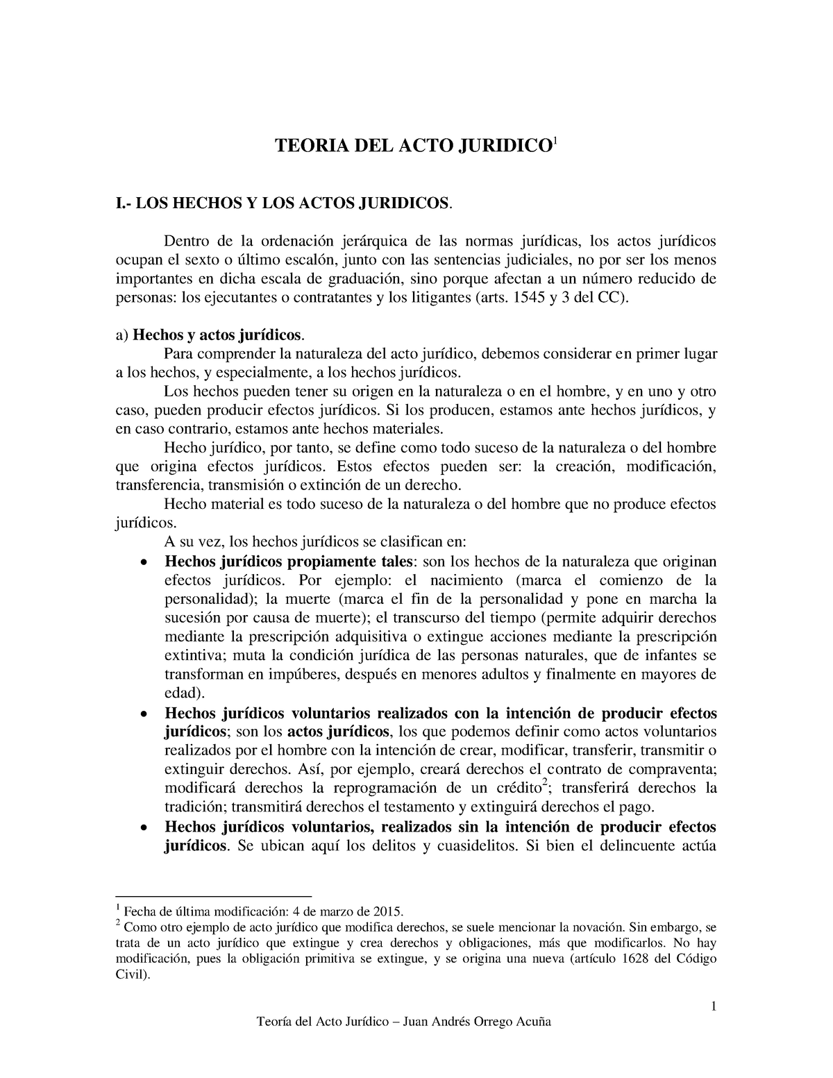 Teor A Del Acto Jur Dico - Acto Juridico - INTRODUCCIÓN AL DERECHO - UV ...