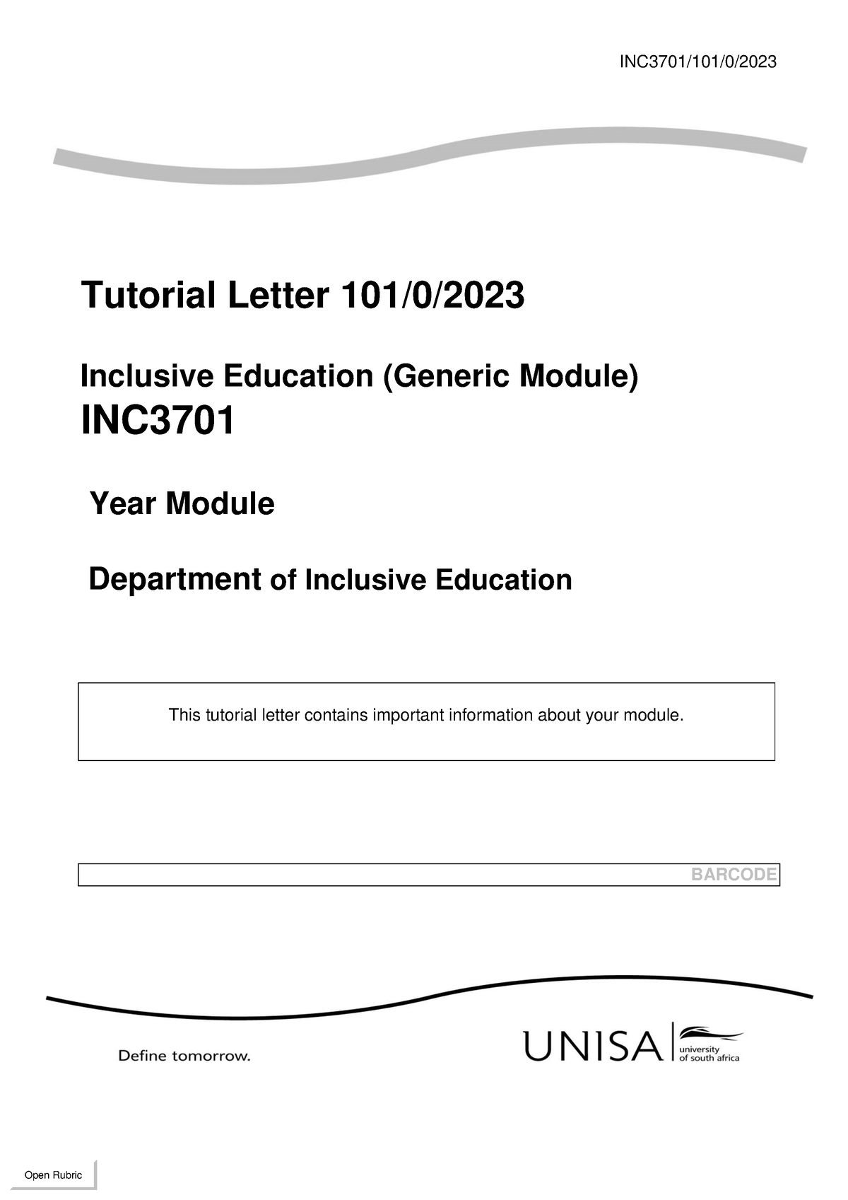 101 2023 0 B (14) - School - INC3701/101/0/ Tutorial Letter 101/0 ...