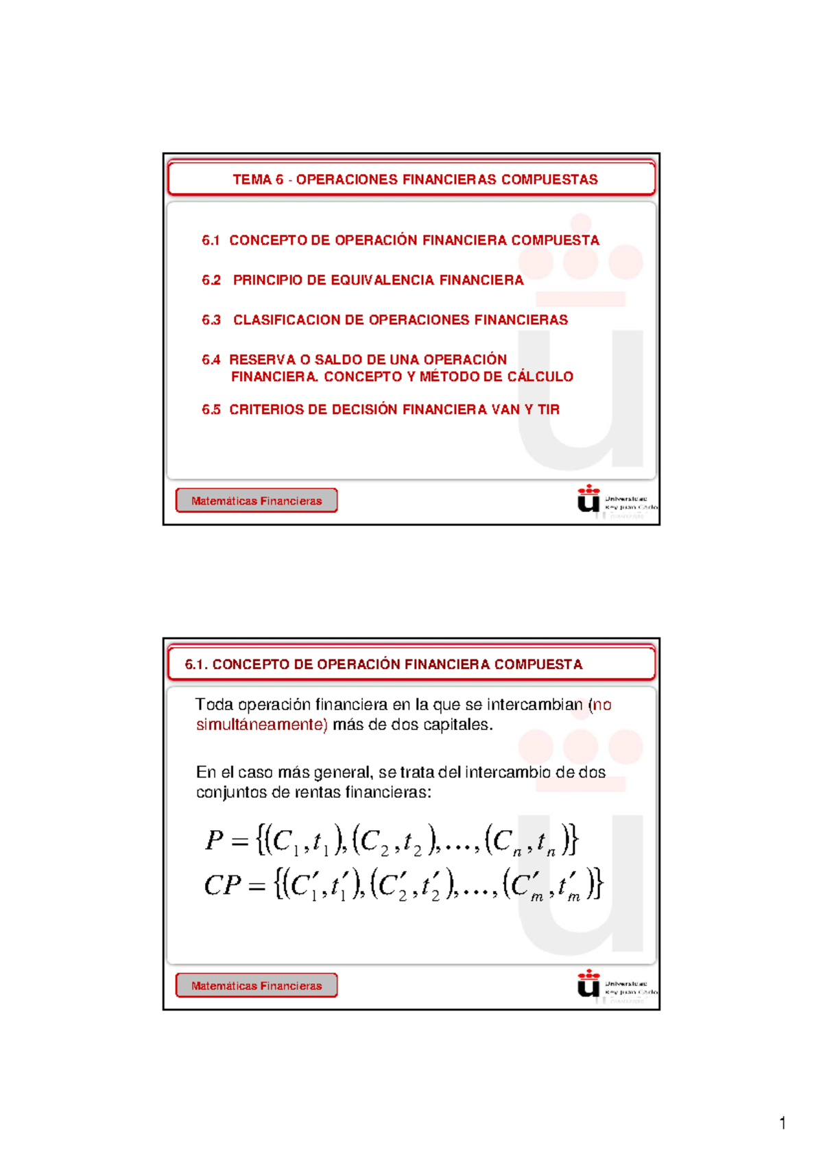 6 - TEMA 6 TEORÍA - Matemáticas Financieras TEMA 6 - OPERACIONES ...