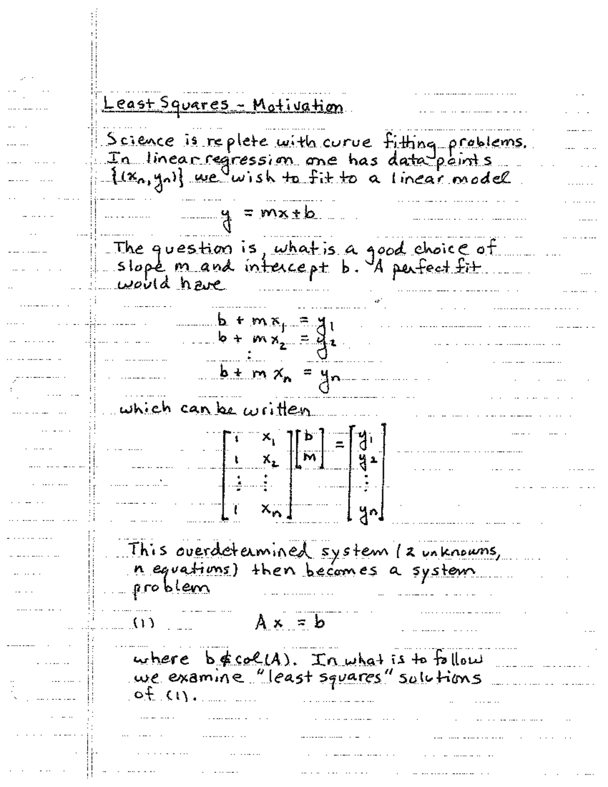M333 2015-2016 Lecture Notes 12 - Least Squares Approximations - I ...