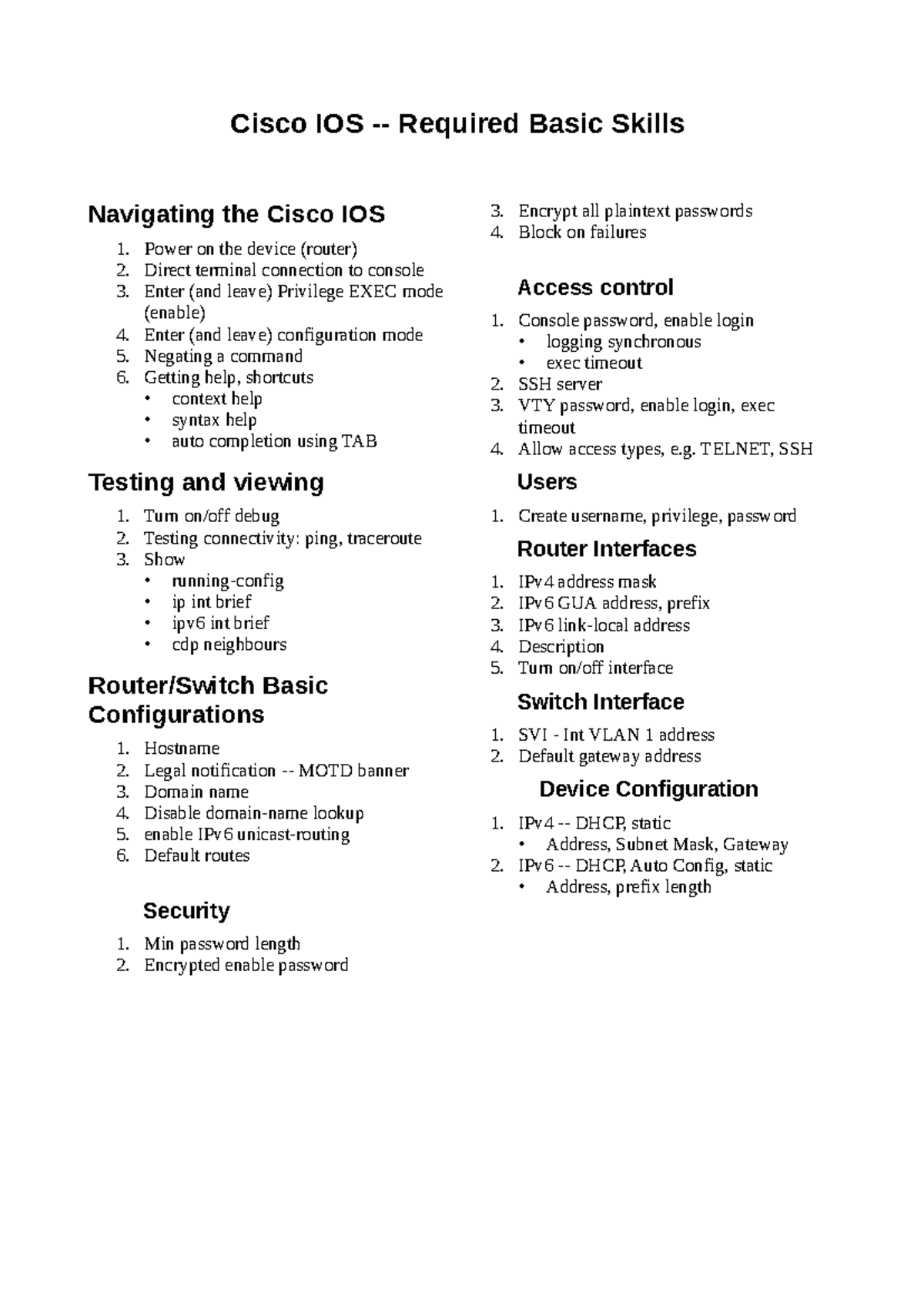 Basic-IOS-skills - hi,mkjjkjkjjkjkjk - Cisco IOS - Required Basic ...