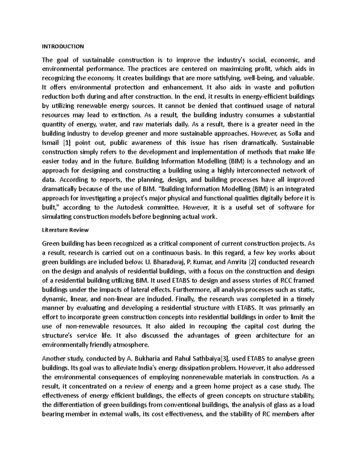 Report on Design of Green - INTRODUCTION The goal of sustainable ...