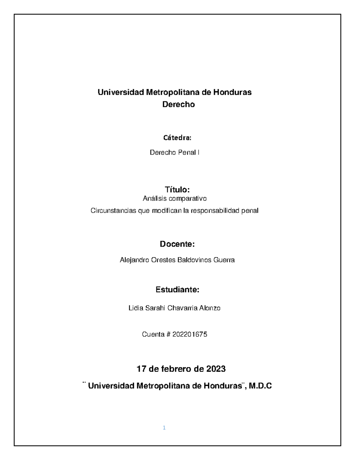 Analisis Compraratico De Las Circunstancias Que Modifican La ...