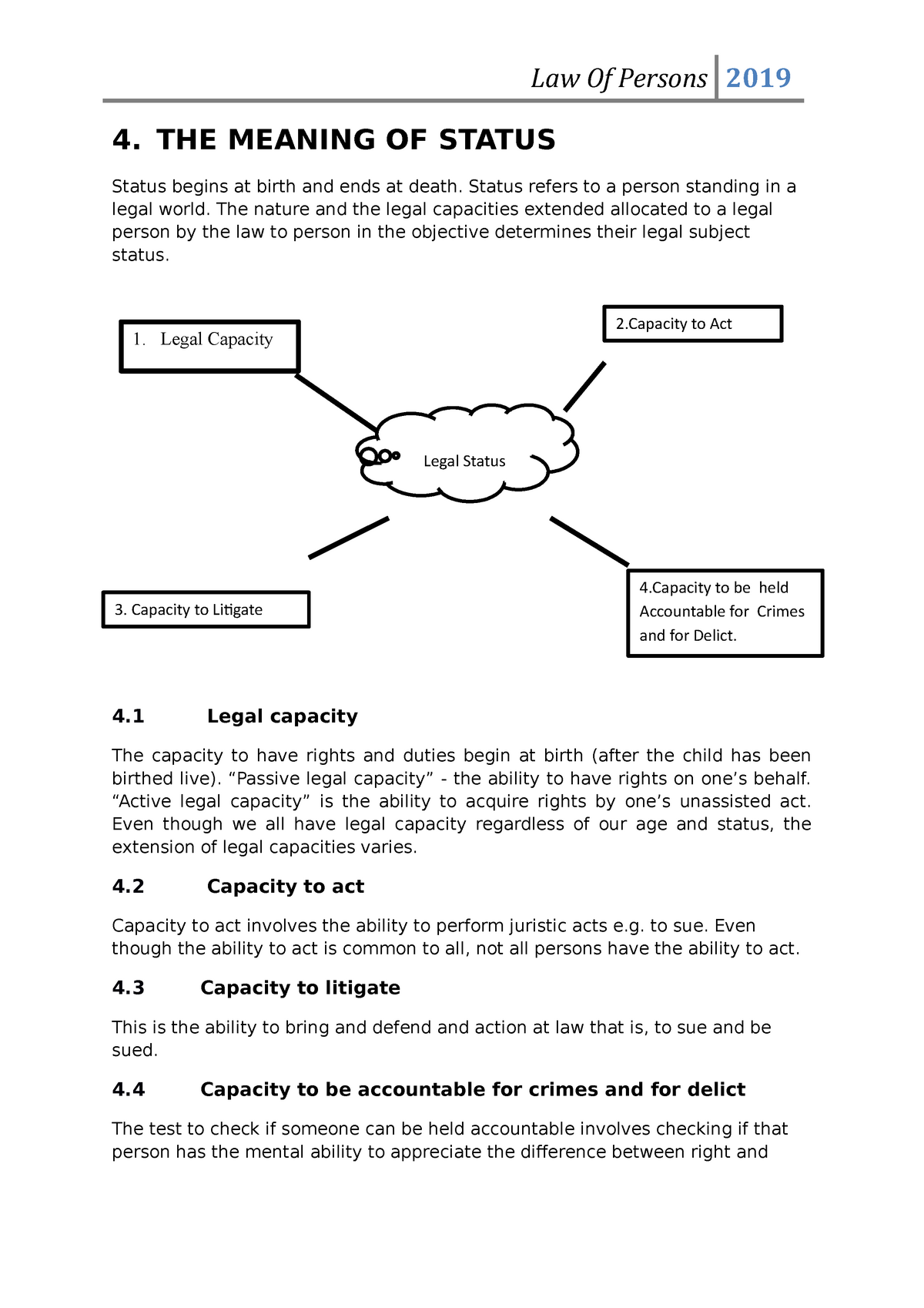 4 The Meaning Of Status Law Of Persons 2019 4 THE MEANING OF STATUS 