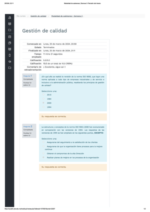 Puntos Extra 5 Autocalificable Revisión Del Intento - Procesos En La ...