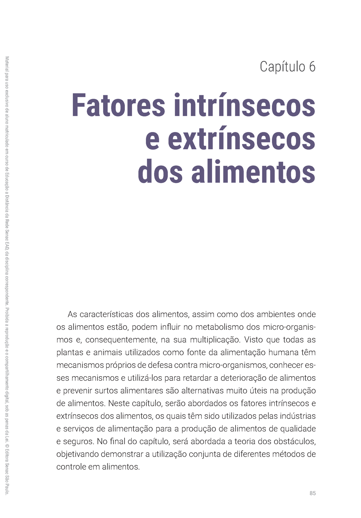 Fatores Extrinsecos E Intrinsecos Aula 6 - 85 Capítulo 6 Fatores ...