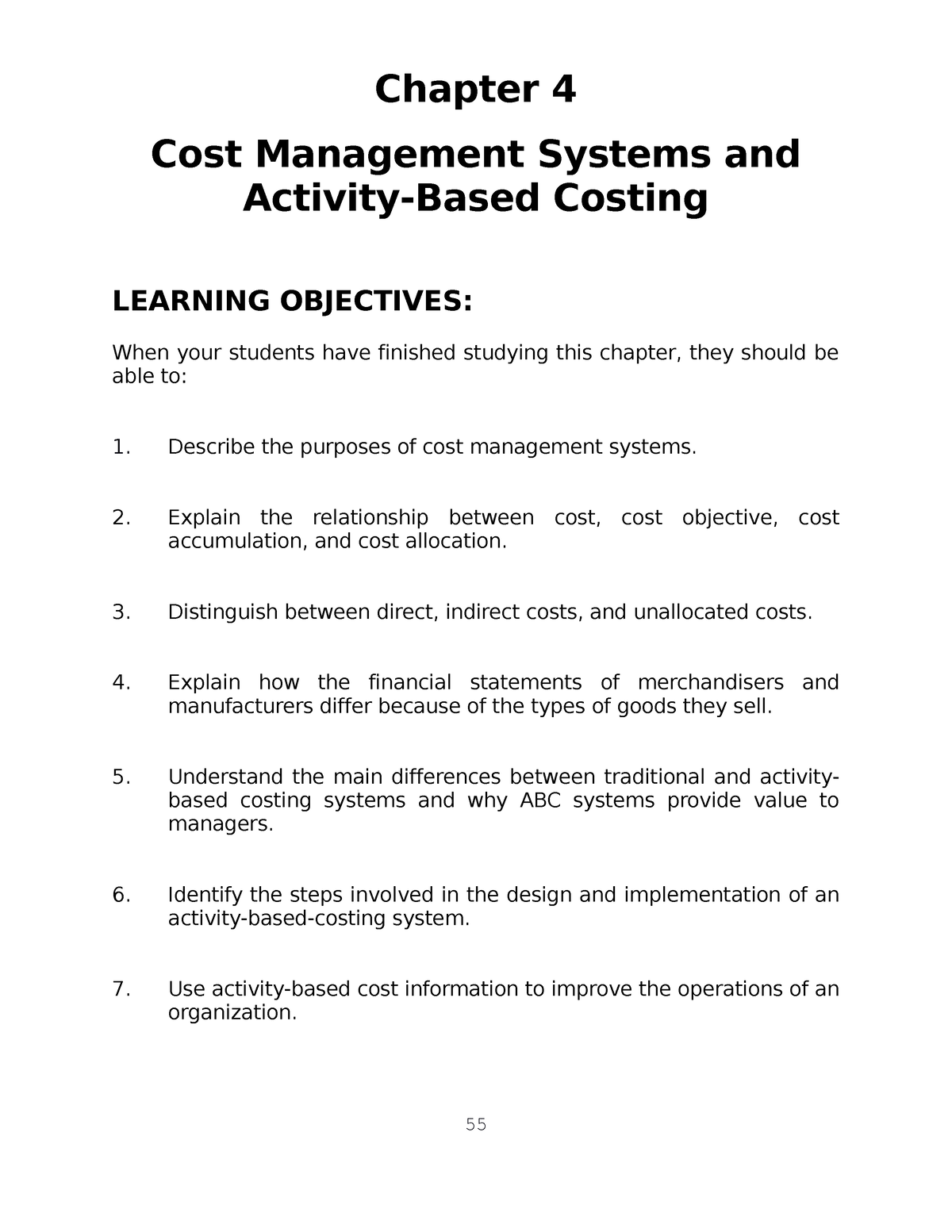 Ch04imaim - Accounting - Chapter 4 Cost Management Systems And Activity ...