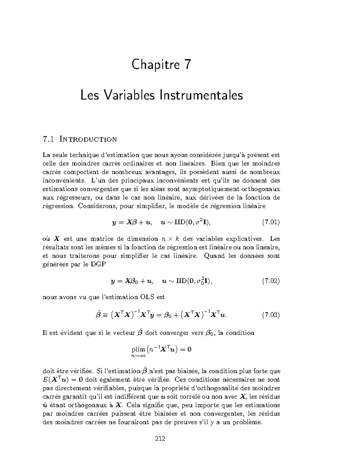 Chapitre 7 Les Variables Instrumentales Les Variables