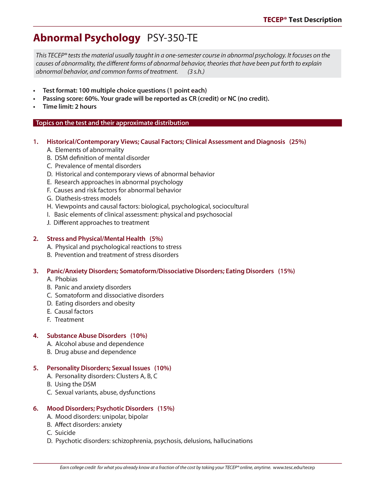 Test Bank - AB Psychology Practice 1 - Abnormal Psychology PSY-350-TE ...