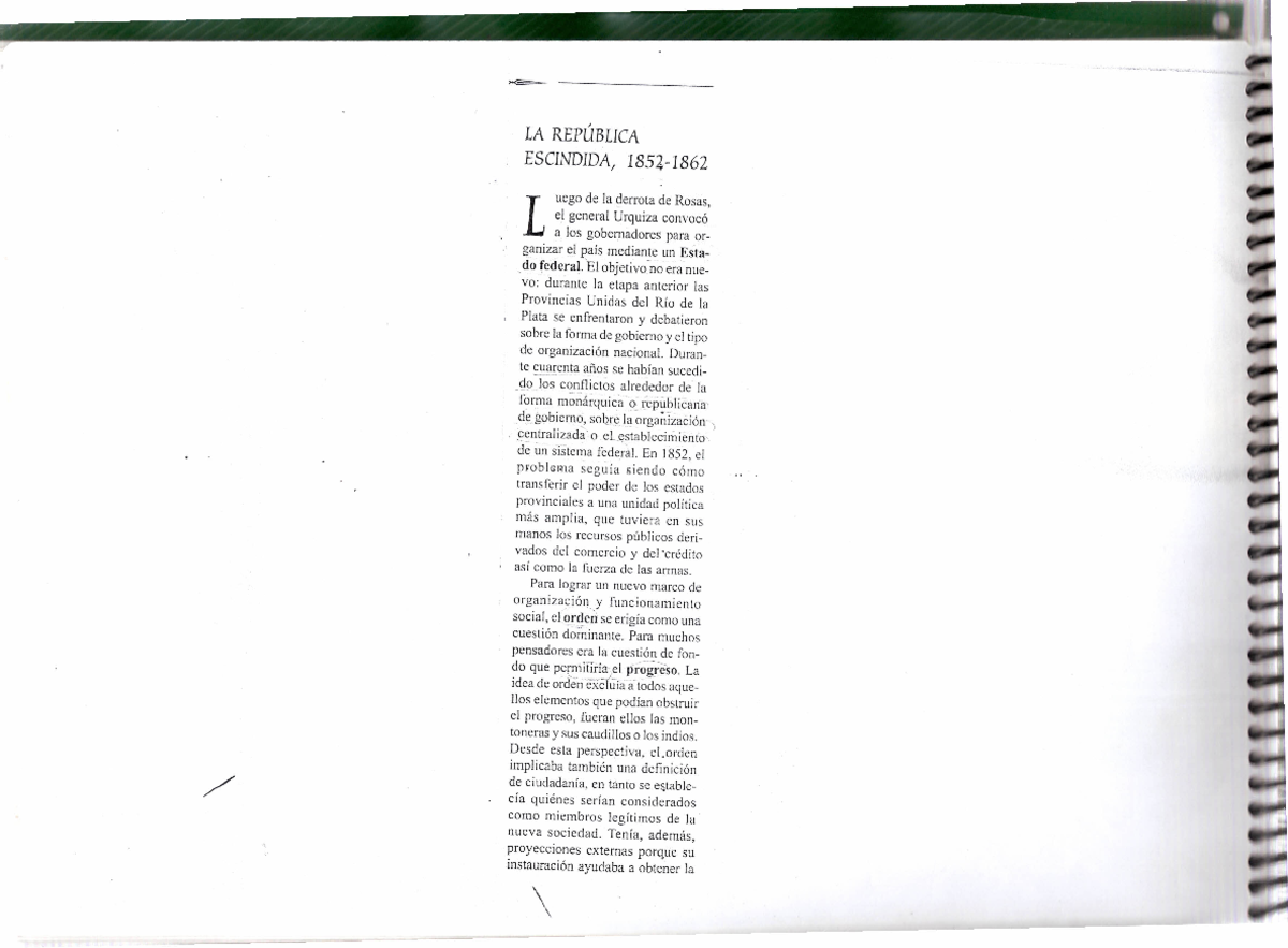Argentina 1852 1880 Parte I Golpe De Estado LA REP BLICA ESCINDIDA 