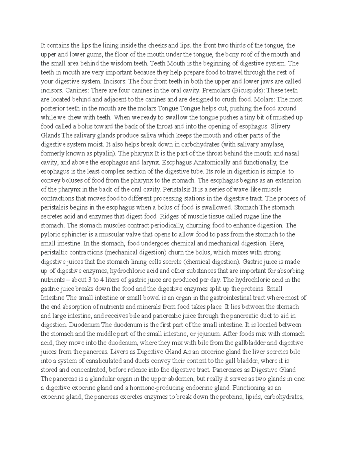 Biology notes (50) It contains the lips the lining inside the cheeks